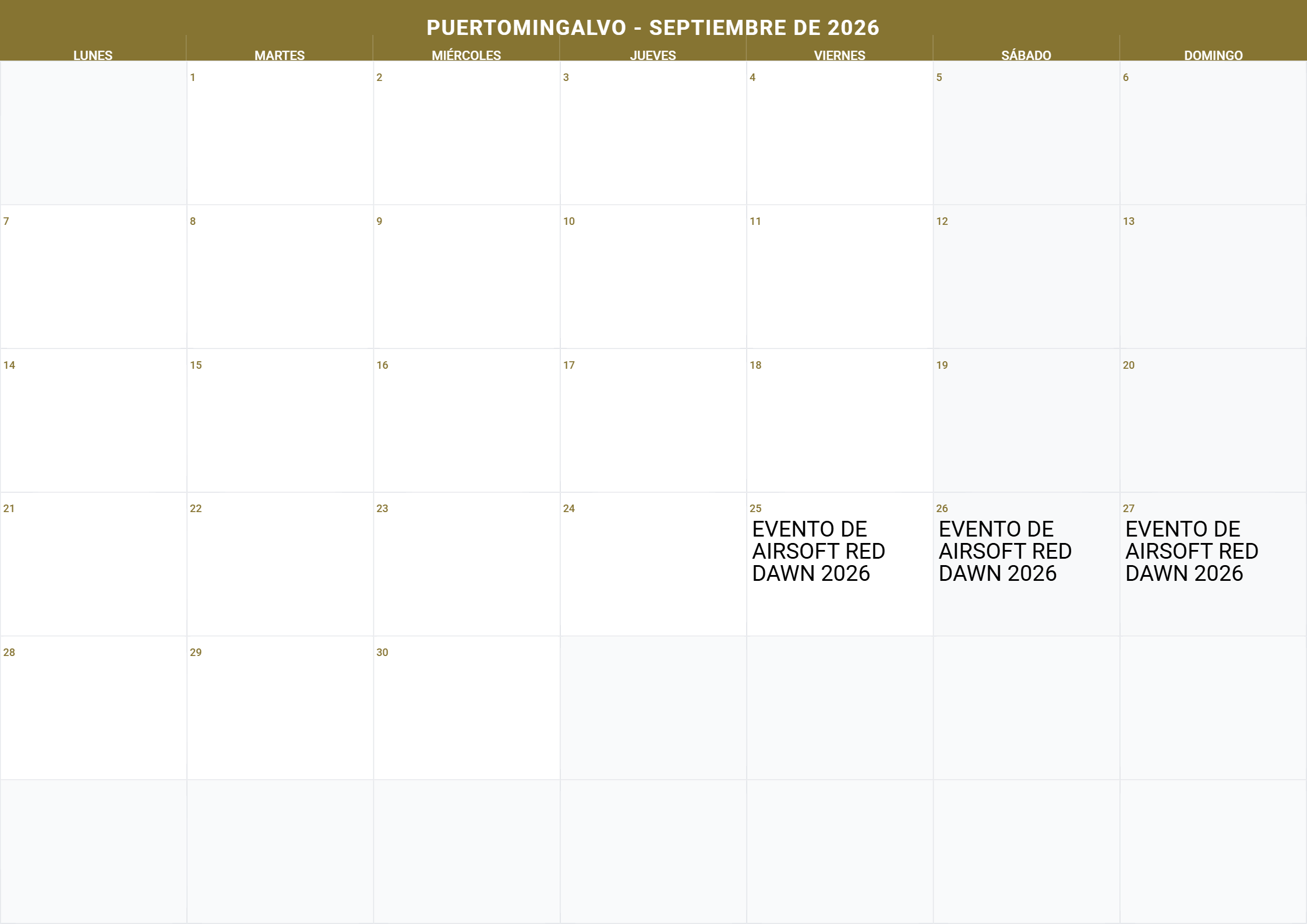 Calendario Mes 9